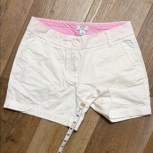 crown & ivy Cream Shorts with Pink Waistband